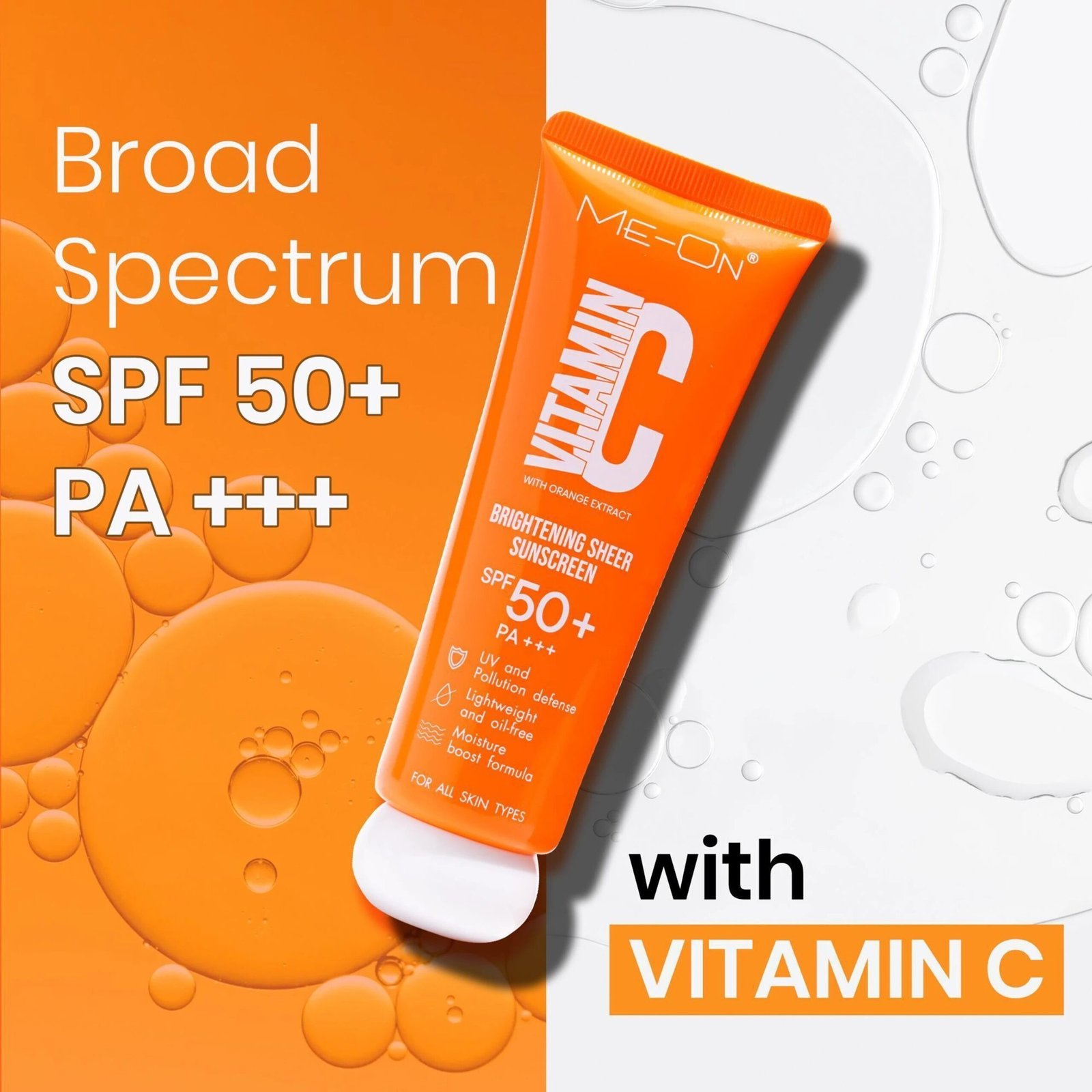 ME-ON Sunscreen SPF50 +++ (Vitamin C, 50, Sun Protection Factor (SPF))