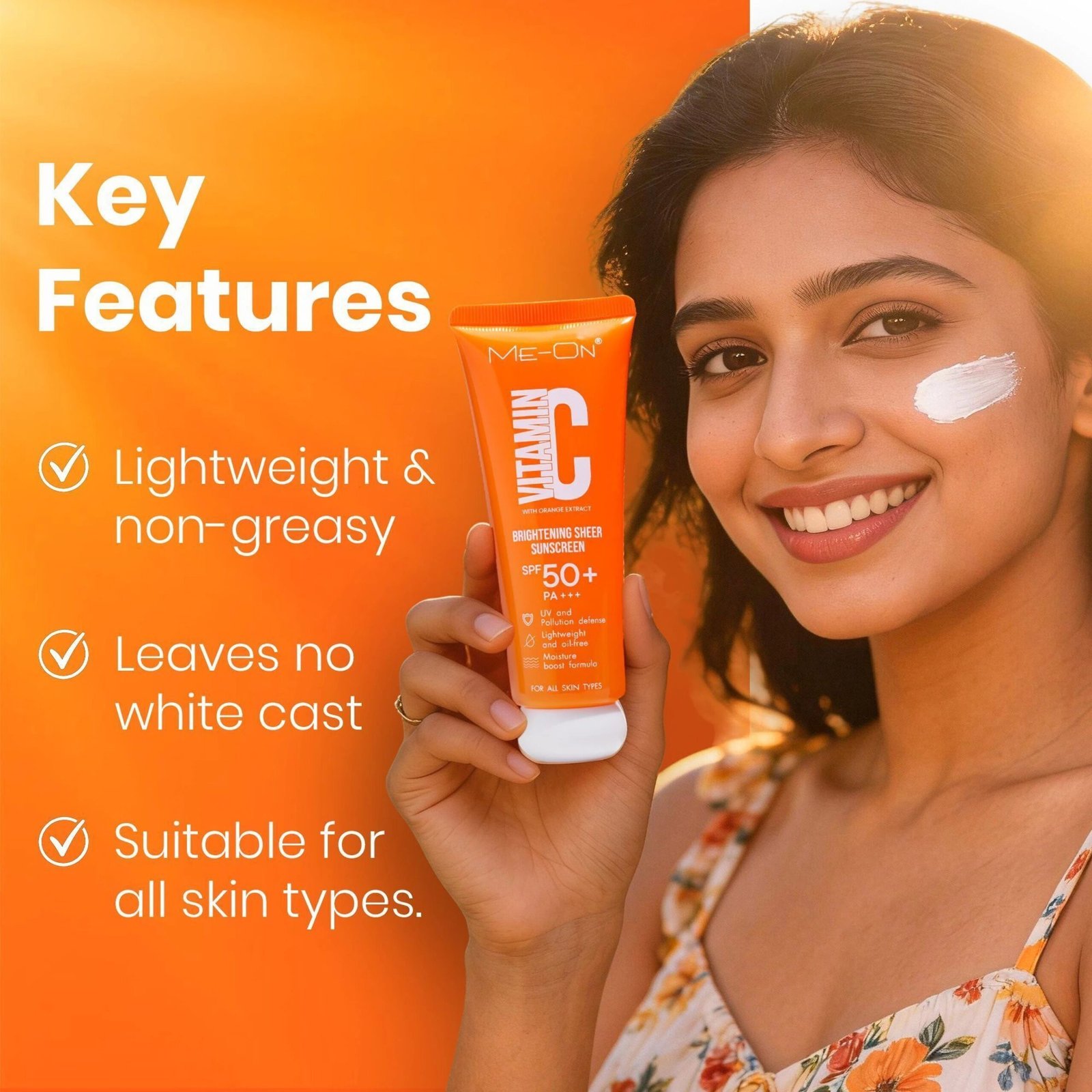 ME-ON Sunscreen SPF50 +++ (Vitamin C, 50, Sun Protection Factor (SPF))