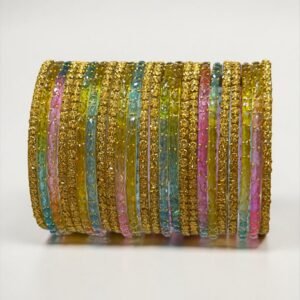 Elegant Designer Gold Textured Bangle Set – Traditional Statement Bangles for Women
