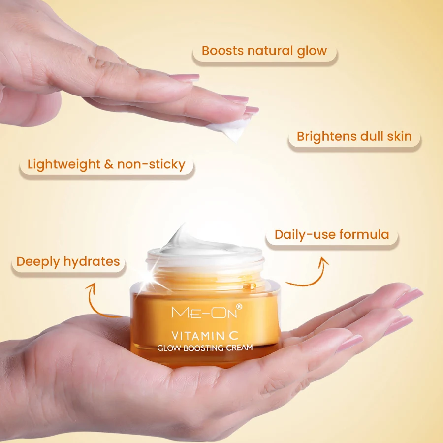 ME-ON Vitamin C Glow Boosting Cream & SPF 50+ PA+++ Sunscreen Combo – Brightening & Daily Skincare Set